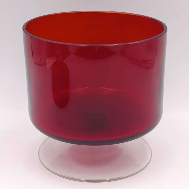 Vintage Garnet red glass trinket holder with lid