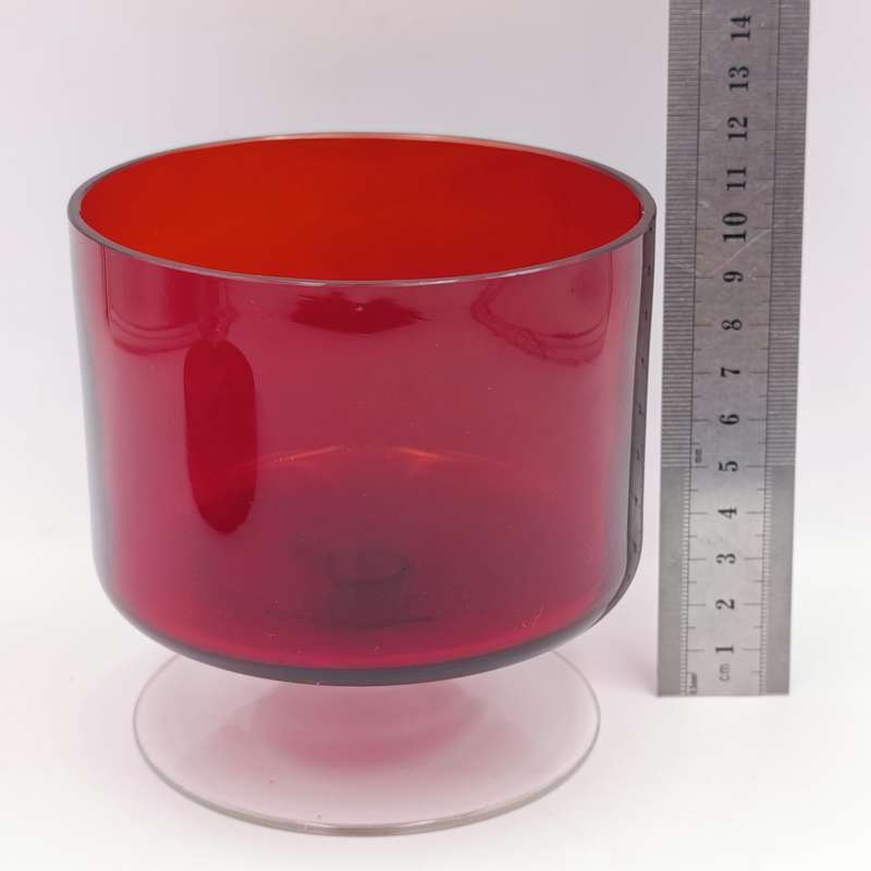 Vintage Garnet red glass trinket holder with lid