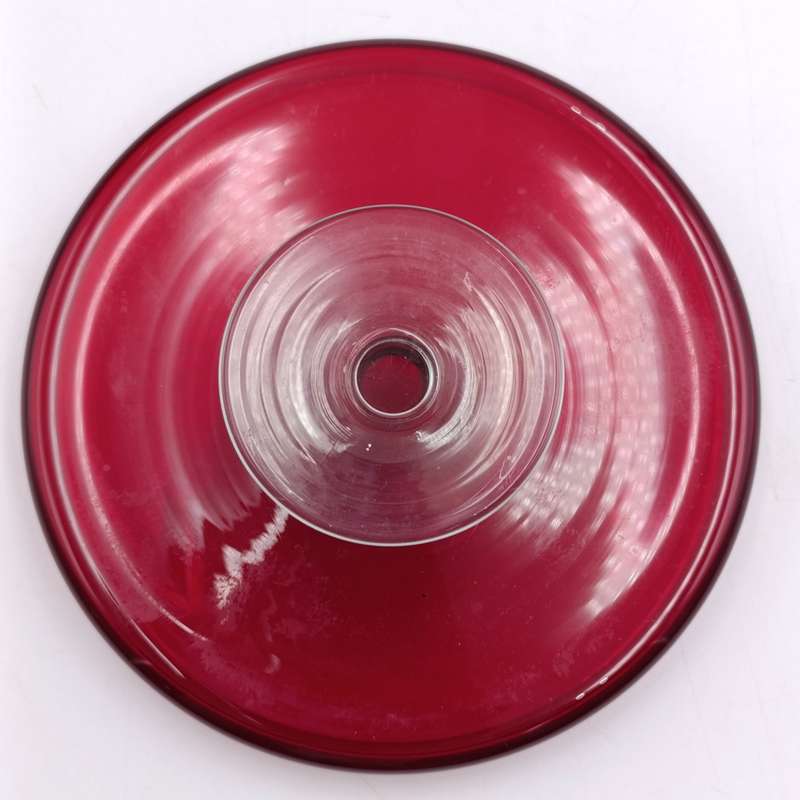 Vintage Garnet red glass trinket holder with lid