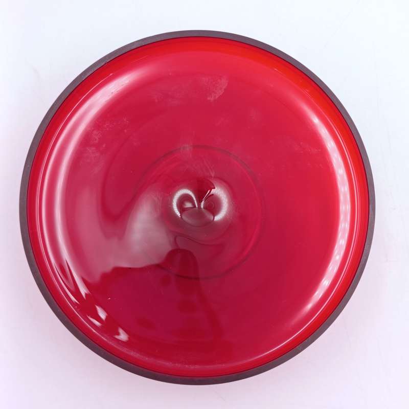 Vintage Garnet red glass trinket holder with lid