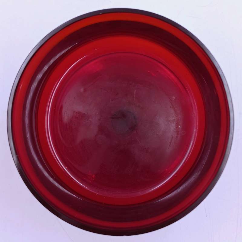 Vintage Garnet red glass trinket holder with lid