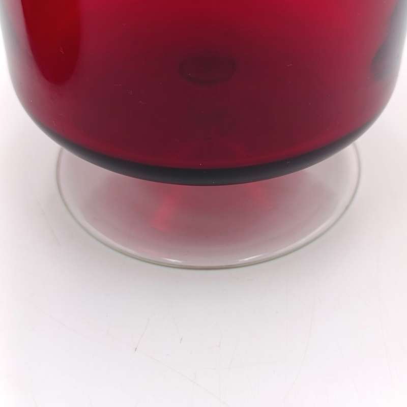 Vintage Garnet red glass trinket holder with lid