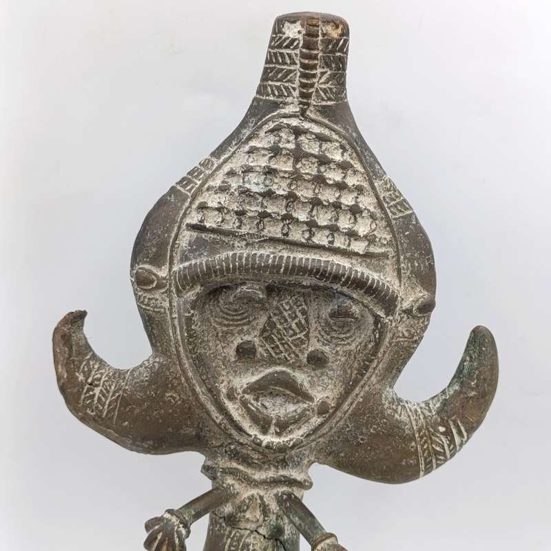 Vintage Mahongwe Bwiti Reliquary Guardian bronze sculpture