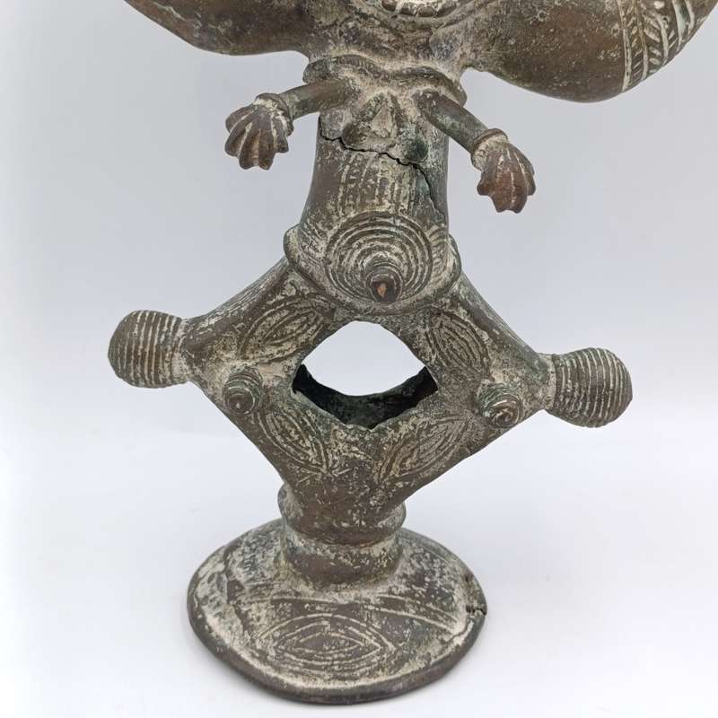 Vintage Mahongwe Bwiti Reliquary Guardian bronze sculpture