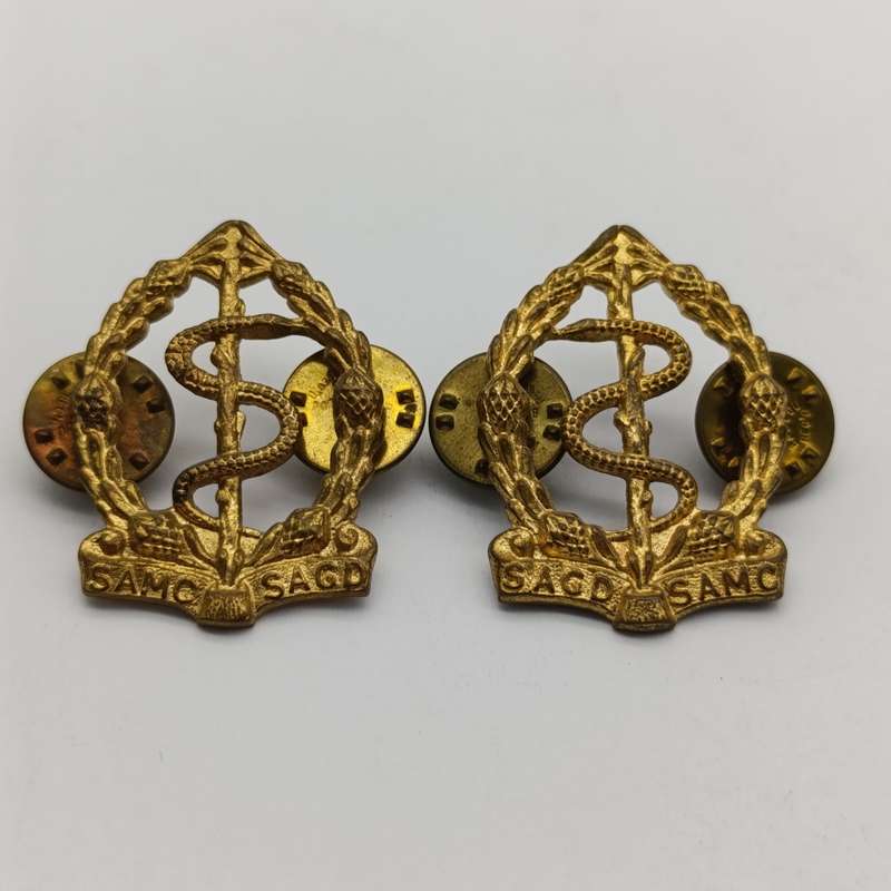 Pair of SA Medical corps collar badges
