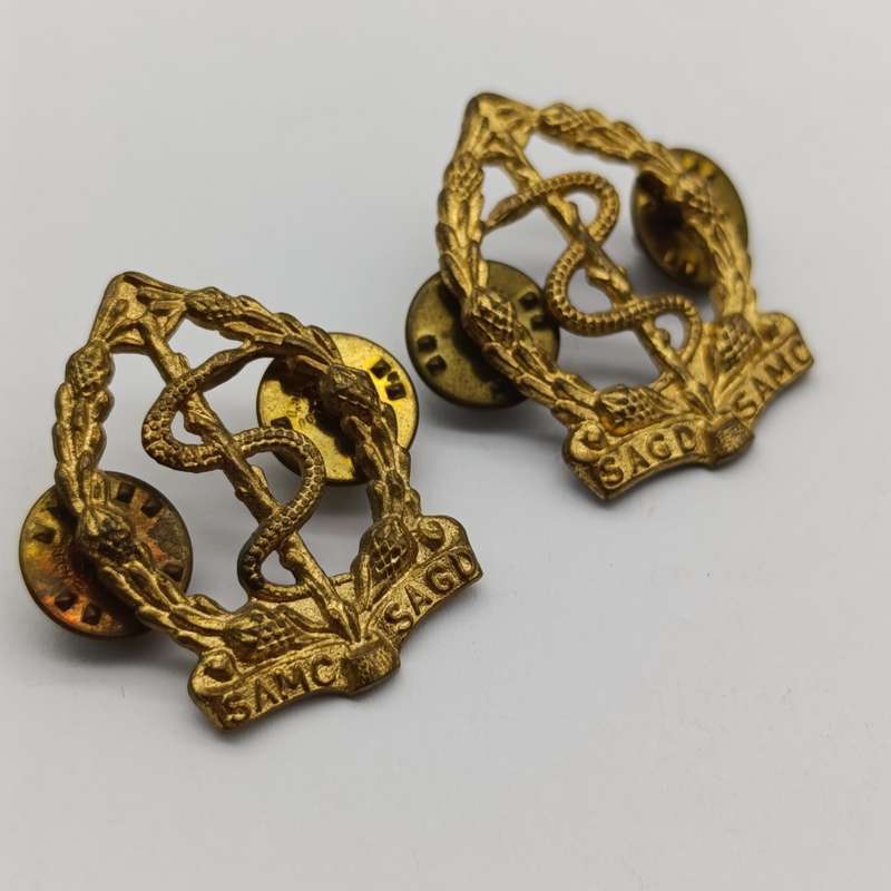 Pair of SA Medical corps collar badges