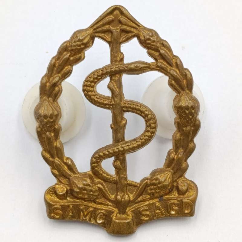 SA Medical Corps cap and collar badges set