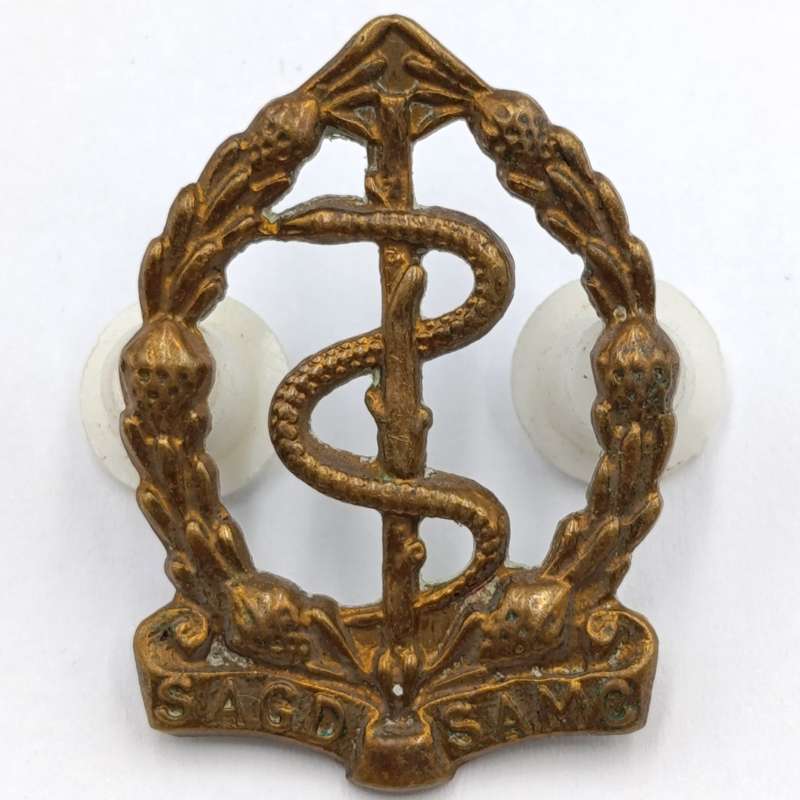 SA Medical Corps cap and collar badges set