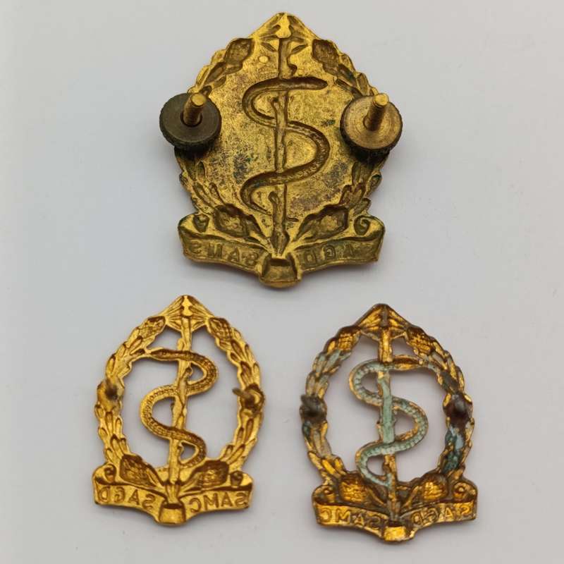 SA Medical Corps cap and collar badges set