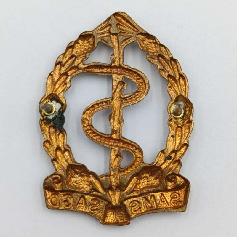 SA Medical Corps cap and collar badges set