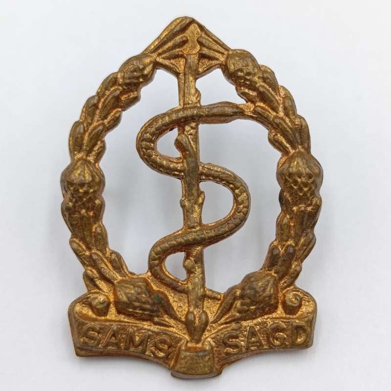 SA Medical Corps cap and collar badges set