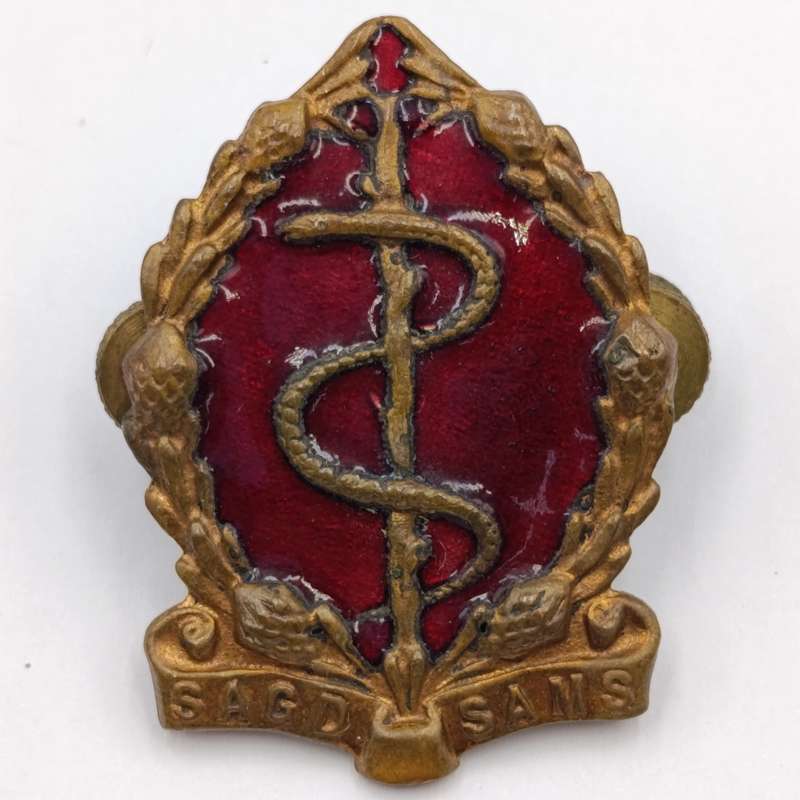 SA Medical Corps cap and collar badges set