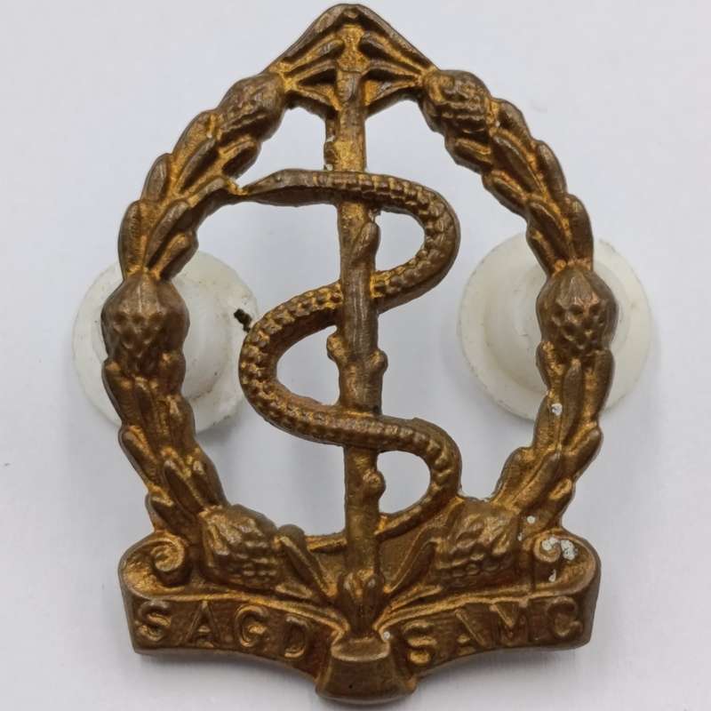 SA Medical Corps cap and collar badges set