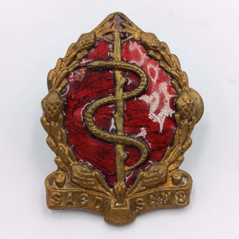 SA Medical Corps Cap and collar badges set