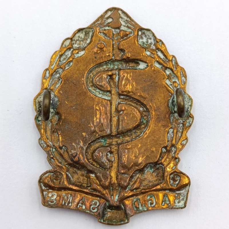SA Medical Corps cap and collar badges set