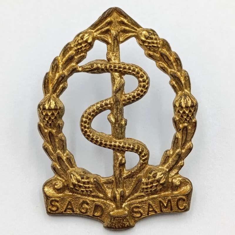 SA Medical Corps cap and collar badges set