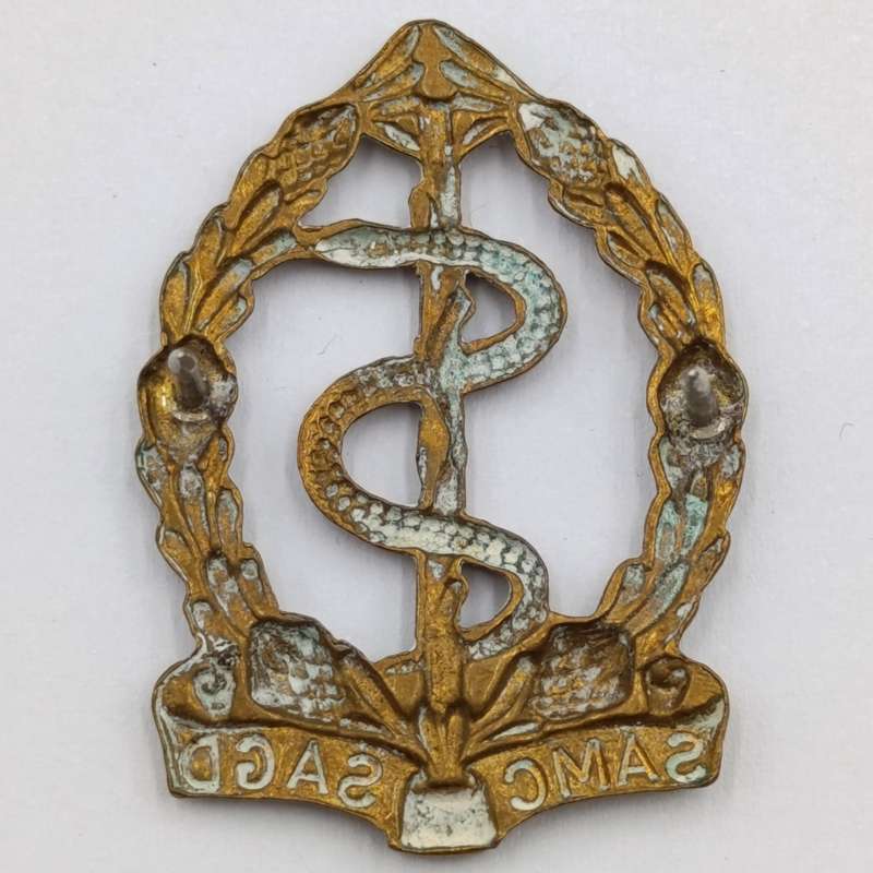 SA Medical Corps cap and collar badges set