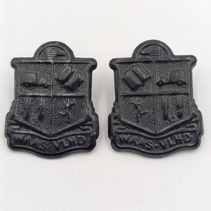 Pair of SA Women's Army Auxiliary Services collar badges - WAAS-VLHD