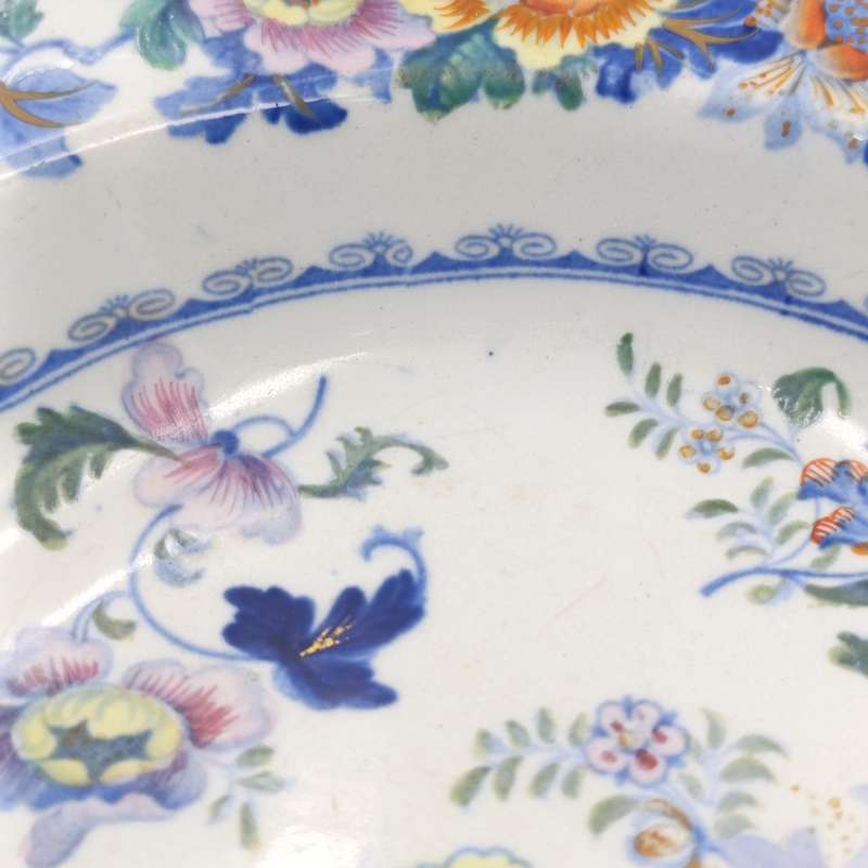 Antique 19th Century Stone China Shallow porcelain bowl