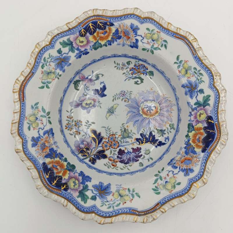 Antique 19th Century Stone China Shallow porcelain bowl
