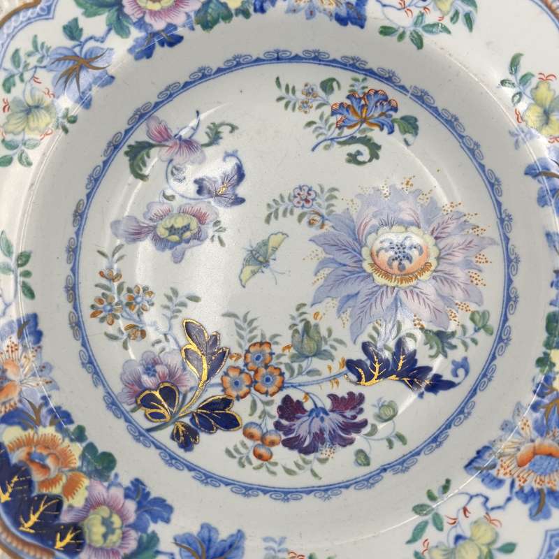 Antique 19th Century Stone China Shallow porcelain bowl