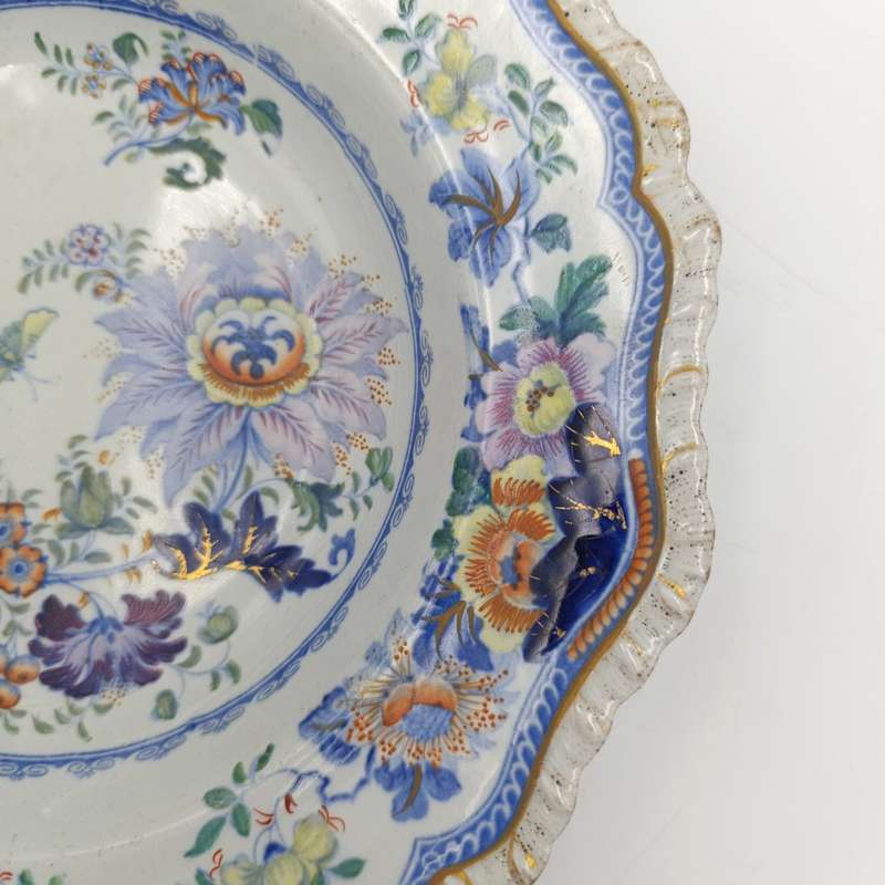 Antique 19th Century Stone China Shallow porcelain bowl