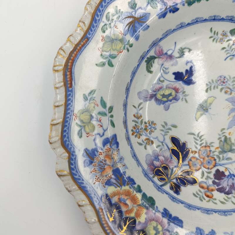 Antique 19th Century Stone China Shallow porcelain bowl