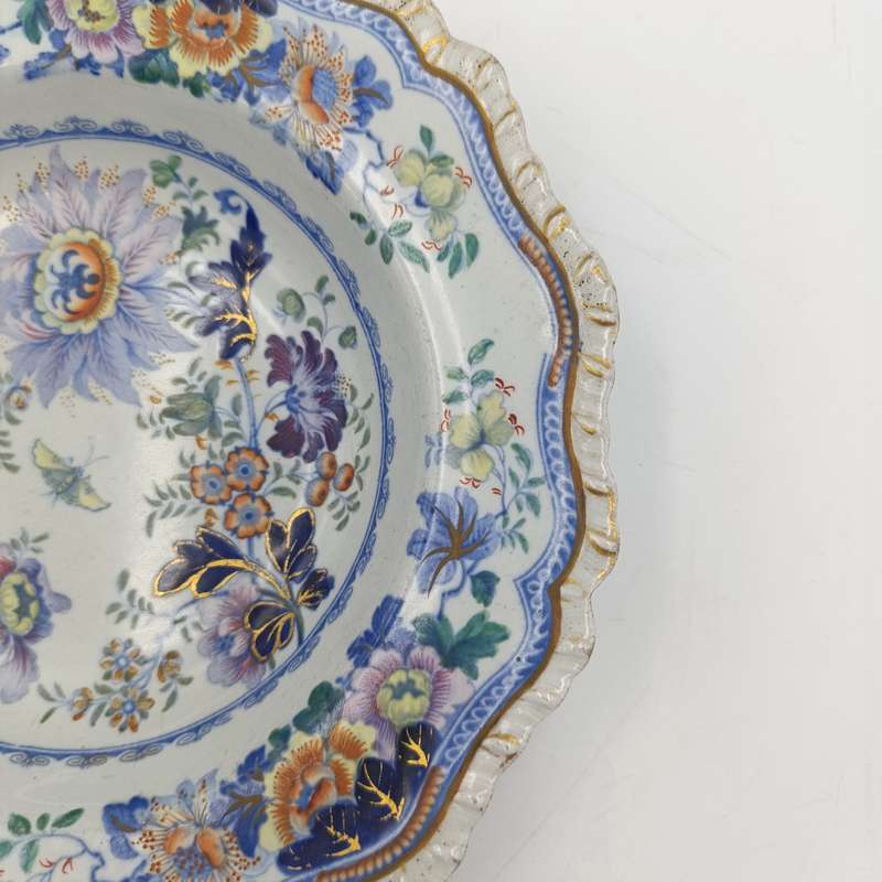 Antique 19th Century Stone China Shallow porcelain bowl