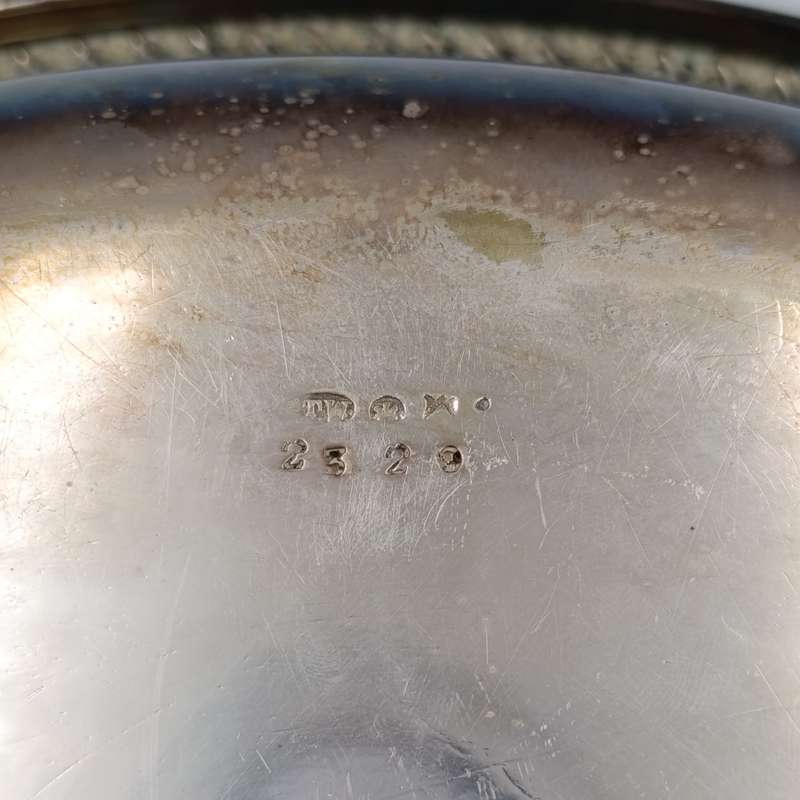Antique silverplated oval serving dish with removable handle on lid