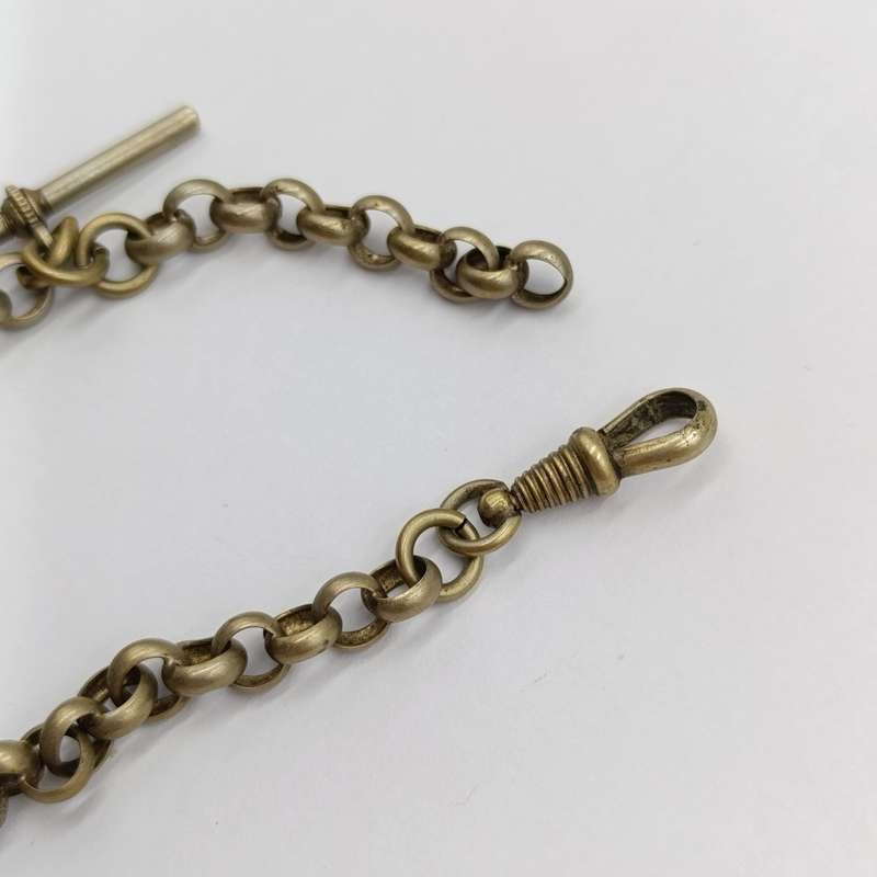 Antique nickel-plated pocketwatch fob chain