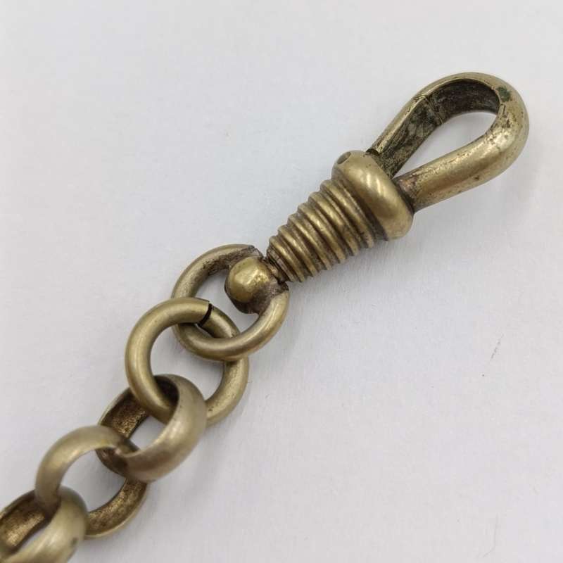Antique nickel-plated pocketwatch fob chain