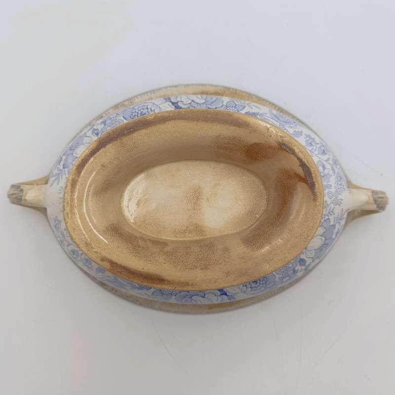 Antique 19th Century blue and white porcelain vegetable serving bowl