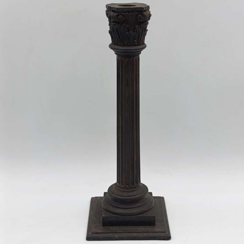 Boer War  POW Prisoner of war ebony candlestick inscribed Boer Camp Ceylon 1901