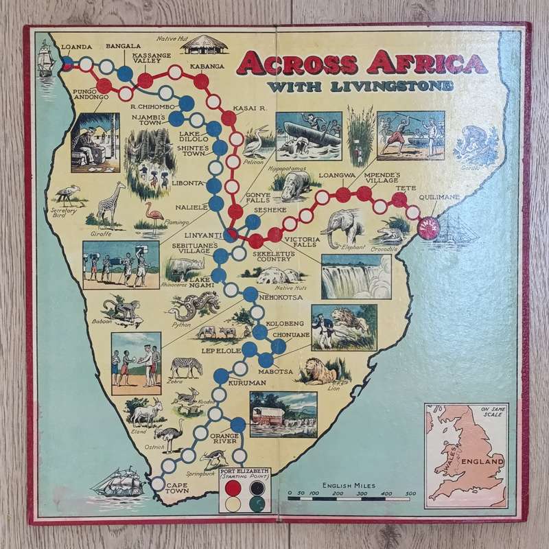 Across Africa with Livingstone board game - vintage