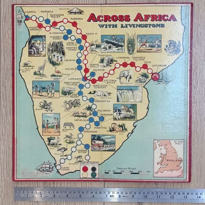 Across Africa with Livingstone board game - vintage