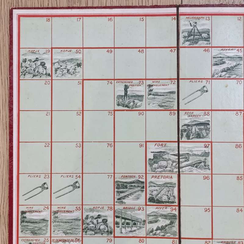 Boer War board game - With the flag to Pretoria - published by Woolley and Co. - some water damage