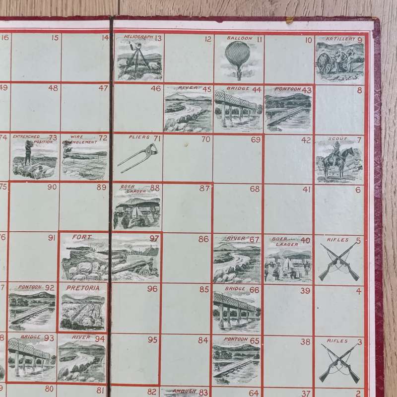 Boer War board game - With the flag to Pretoria - published by Woolley and Co. - some water damage