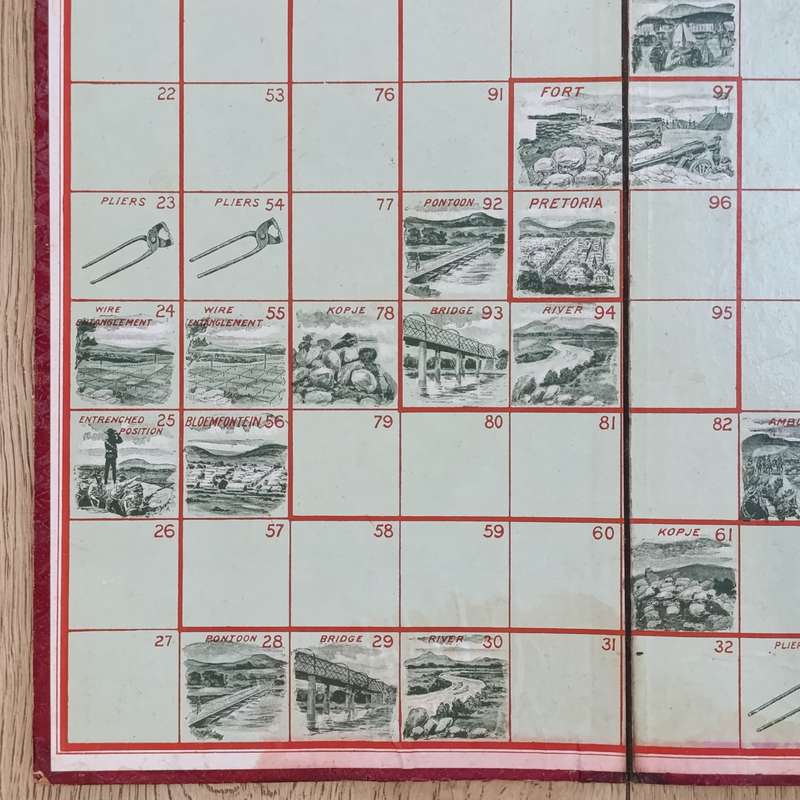 Boer War board game - With the flag to Pretoria - published by Woolley and Co. - some water damage