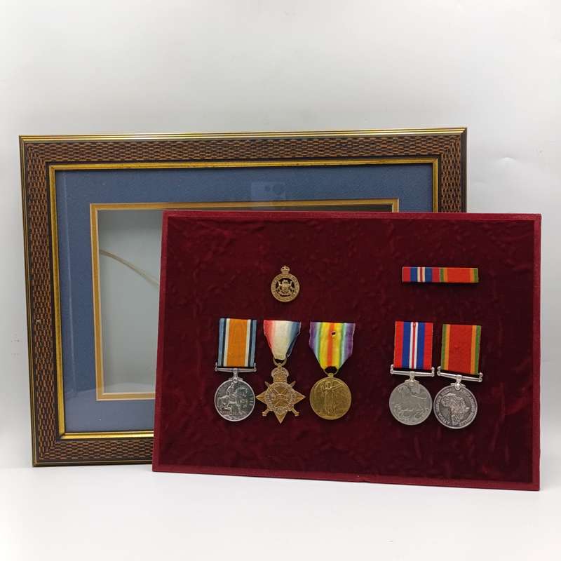 WW1 and WW2 Father and Son medal group issued to Pte A. Stanbury S.A.V.R and 327024 V. Stanbury