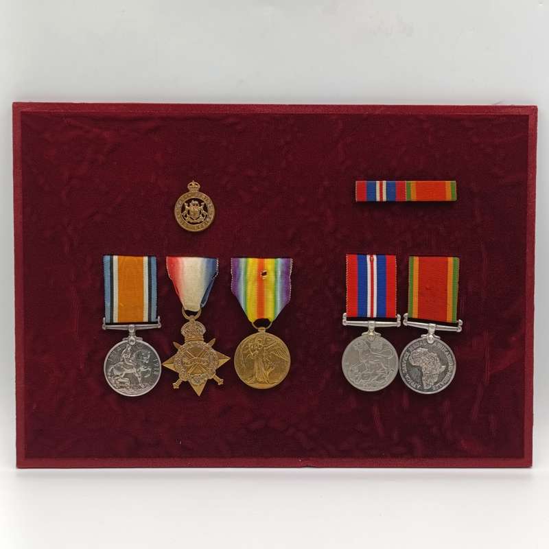 WW1 and WW2 Father and Son medal group issued to Pte A. Stanbury S.A.V.R and 327024 V. Stanbury