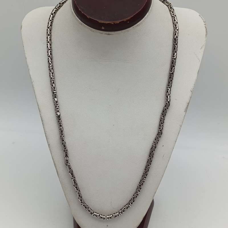 Vintage silver necklace with T-bar clasp - weighs 49.6g