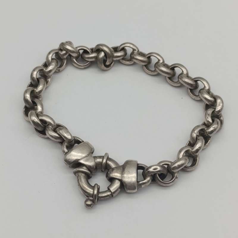 Sterling silver rolo link bracelet - weighs 19.2g