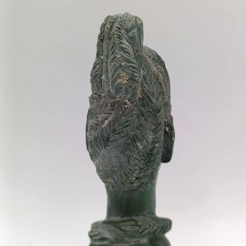 African woman green opal stone carving by Caleb Samhere