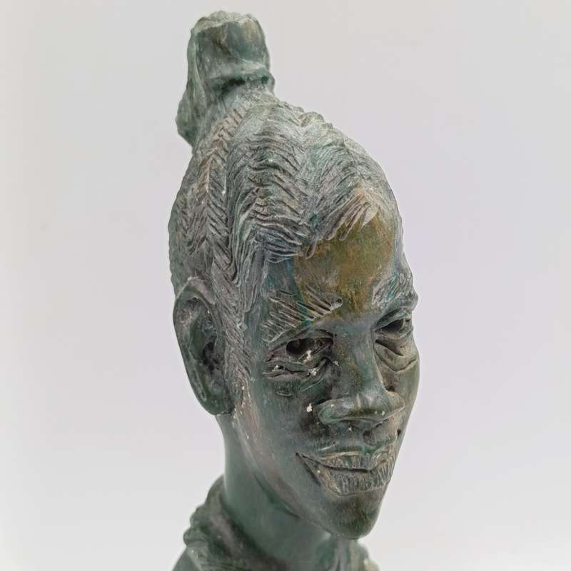 African woman green opal stone carving by Caleb Samhere