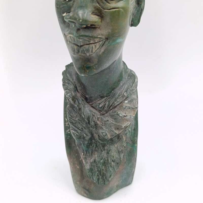 African woman green opal stone carving by Caleb Samhere