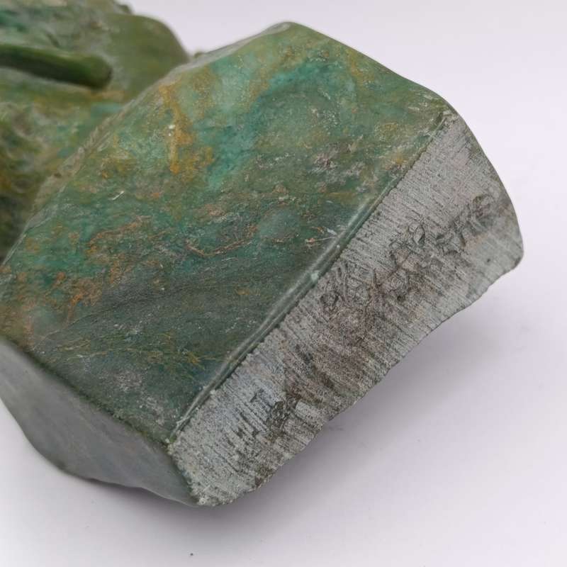 African Man green opal stone carving by Caleb Samhere