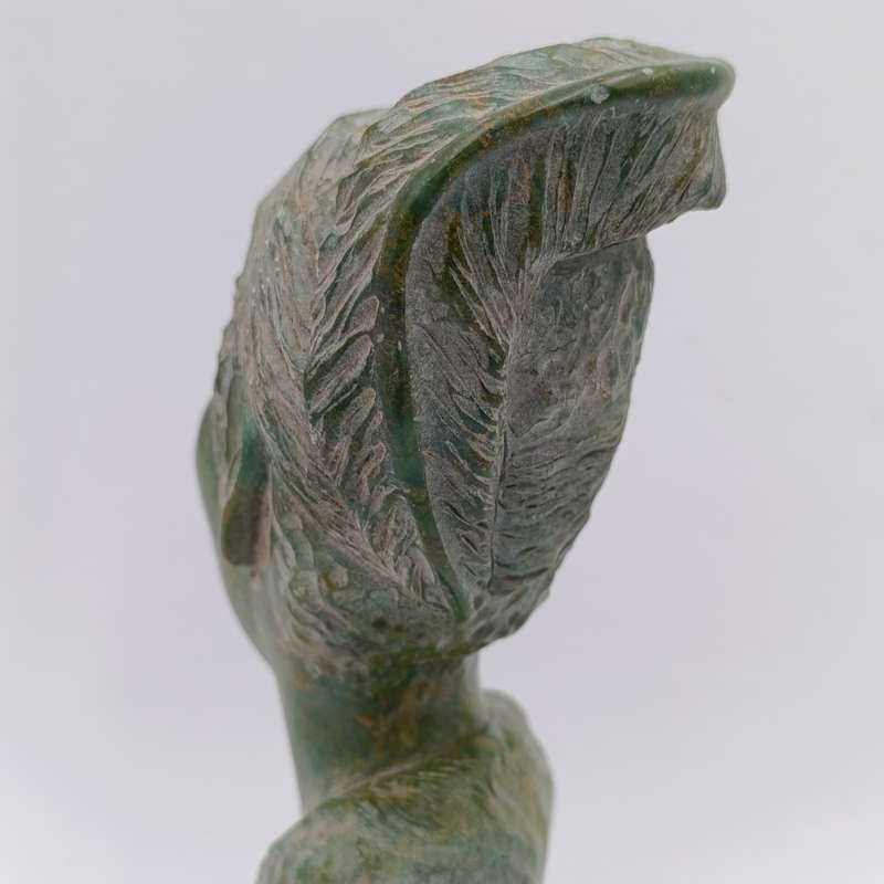 African Man green opal stone carving by Caleb Samhere