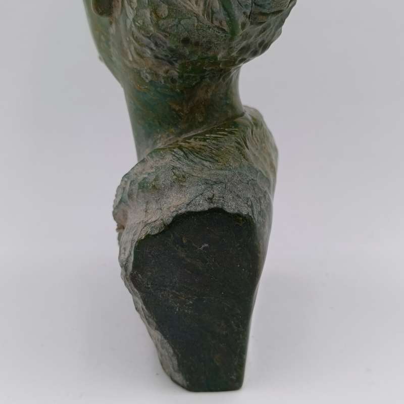 African Man green opal stone carving by Caleb Samhere