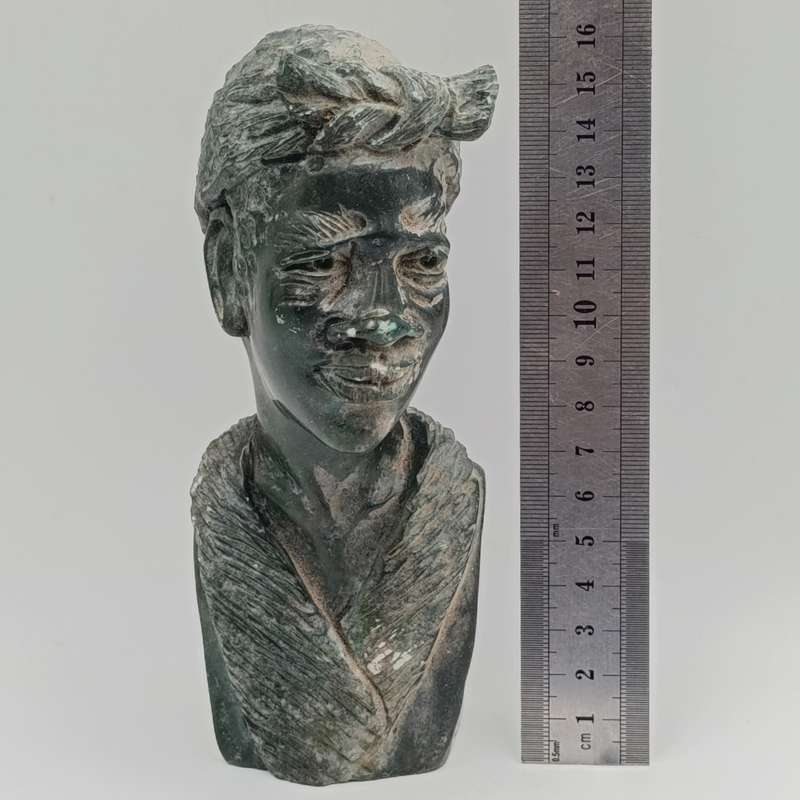 African woman green opal stone carving by Caleb Samhere