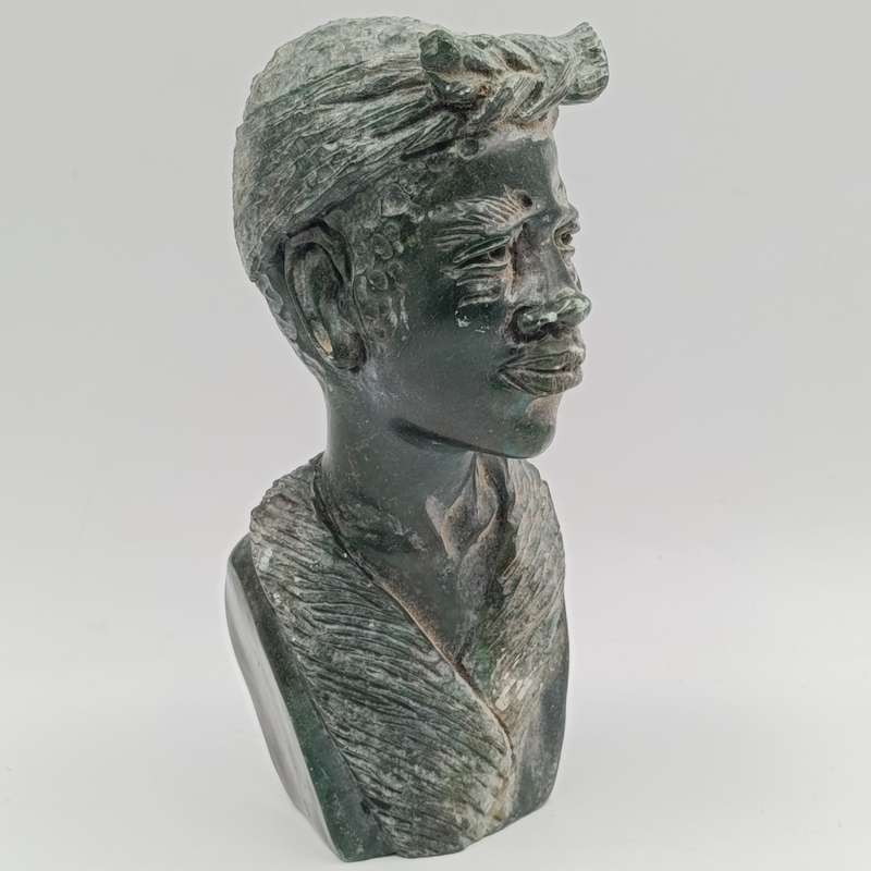 African woman green opal stone carving by Caleb Samhere